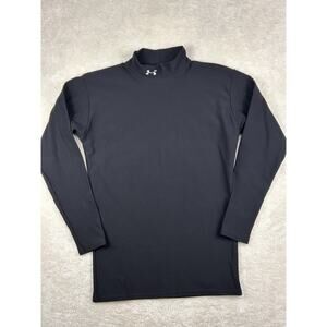 Mens Under Armour Coldgear Mock Neck Compression Shirt Black sz Large